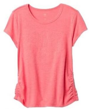 GAP V-LOGO SIDE RUCHED Dievčenské tričko, růžová, veľkosť