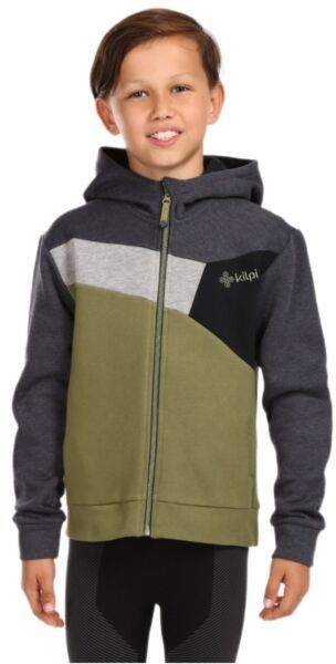 KILPI PREDA Chlapčenská bavlnená mikina, světle zelená, veľkosť