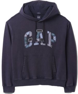 GAP PATCHWORK LOGO Pánska mikina, tmavo modrá, veľkosť