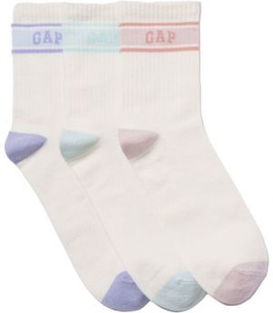 GAP V-FASHION 3PK Dievčenské ponožky, biela, veľkosť