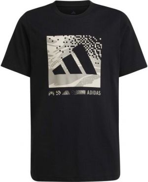 adidas CAMO LOGO TEE Chlapčenské tričko, čierna, veľkosť