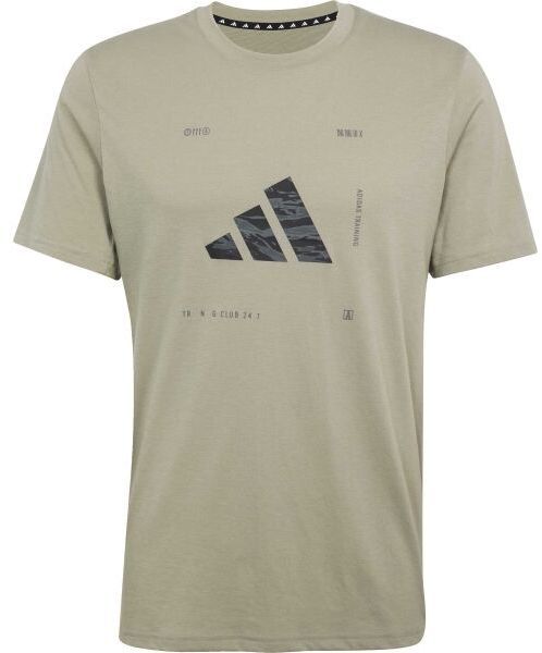 adidas CAMO BADGE OF SPORT TEE Pánske tričko, khaki, veľkosť