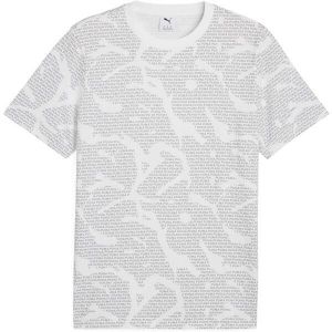 Puma ESSENTIALS LOGO LAB AOP TEE Pánske tričko, sivá, veľkosť