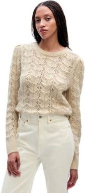 GAP FEMME POINTELLE CREW Dámsky sveter, béžová, veľkosť