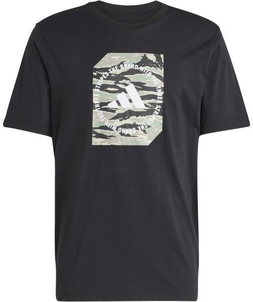adidas CAMO LOGO TEE Chlapčenské tričko, čierna, veľkosť