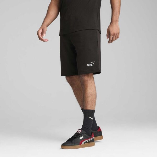 Puma ESSENTIALS+ LOGO LAB GRAPHIC SHORTS 10 Pánske teplákové kraťasy, čierna, veľkosť