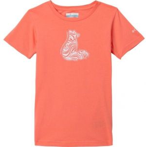 Columbia MISSION LAKE SHORT CRAPHIC SHIRT Dievčenské tričko, lososová, veľkosť