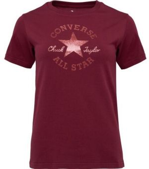 Converse STANDARD FIT CENTER FRONT CHUCK PATCH CORE TEE Unisex tričko, vínová, veľkosť