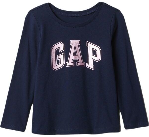 GAP V-FRCH LOGO Dievčenské tričko s dlhým rukávom, tmavo modrá, veľkosť