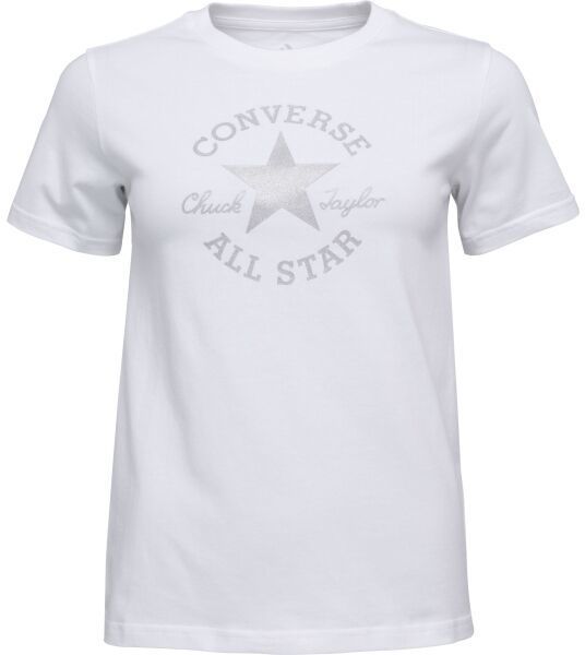 Converse STANDARD FIT CENTER FRONT CHUCK PATCH CORE TEE Unisex tričko, biela, veľkosť