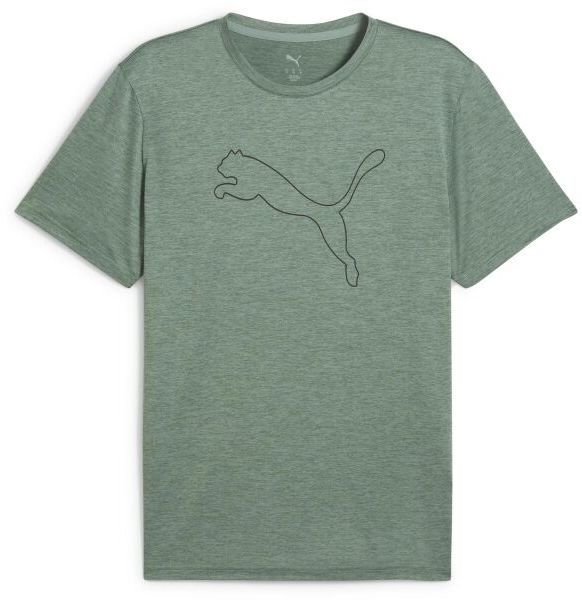 Puma M TAD ESSENTIAL HEATHER CAT TEE Pánske tričko, tmavo zelená, veľkosť