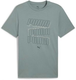 Puma ESSENTIALS LOGO LAB HOG TEE Pánske tričko, zelená, veľkosť