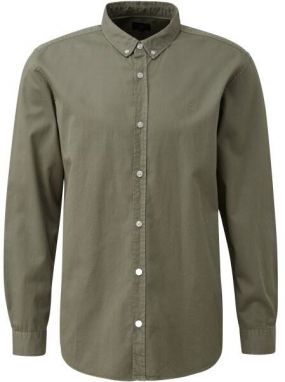 s.Oliver QS LONG-SLEEVED NOOS Pánska košeľa, khaki, veľkosť