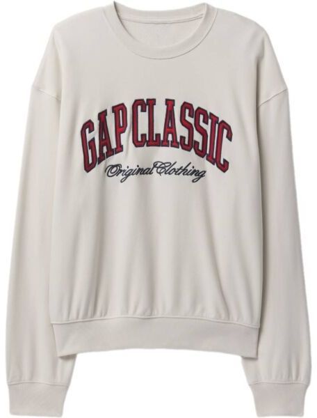 GAP CLASSIC LOGO CREW Pánska mikina, béžová, veľkosť