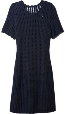 GAP V-SS CROCHET Dámske šaty, tmavo modrá, veľkosť