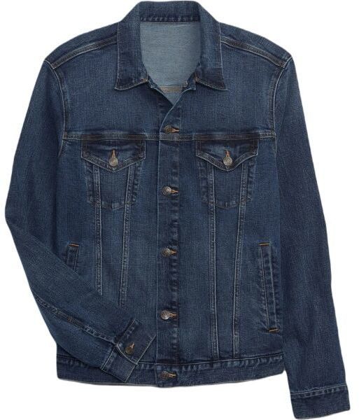 GAP V-DENIM Pánska bunda, tmavo modrá, veľkosť