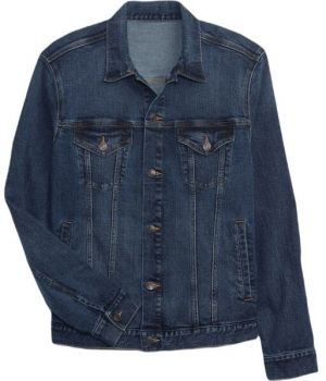 GAP V-DENIM Pánska bunda, tmavo modrá, veľkosť