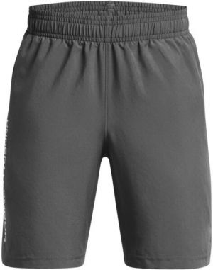Under Armour WOVEN WORDMARK Chlapčenské krátke nohavice, sivá, veľkosť M