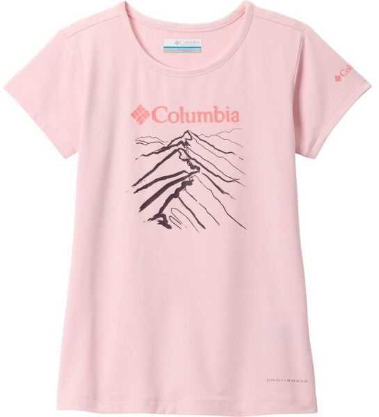 Columbia TECH TRAIL SHORT SLEEVE GRAPHIC SHIRT Dievčenské tričko, ružová, veľkosť