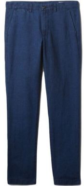GAP LINEN Pánske nohavice, tmavo modrá, veľkosť
