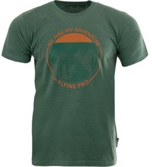 ALPINE PRO BREGAR Pánske tričko, tmavo zelená, veľkosť