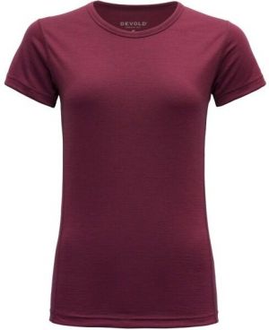 Devold BREEZE MERINO 150 T-SHIRT Dámske tričko, vínová, veľkosť