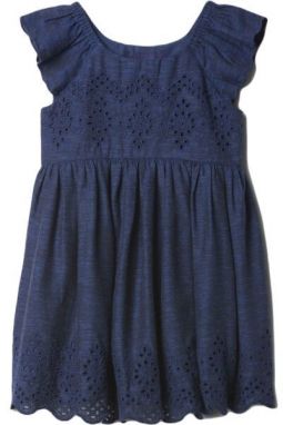 GAP EYELET Dievčenské šaty, tmavo modrá, veľkosť