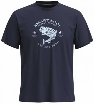 Smartwool TROUT FISCHING SHORT SLEEVE GRAPHIC TEE Pánske tričko, tmavo modrá, veľkosť