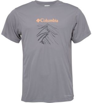 Columbia ZERO RULES LIGHT SS GRAPHIC CREW Pánske tričko, sivá, veľkosť