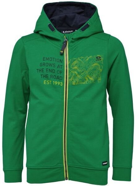 LOAP DORM Chlapčenská mikina, zelená, veľkosť 112-116