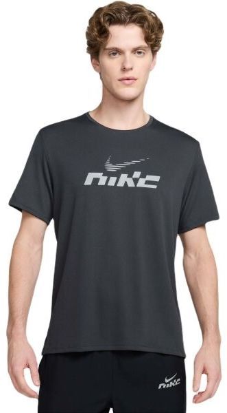 Nike MILER FLASH Pánske bežecké tričko, tmavě šedá, veľkosť