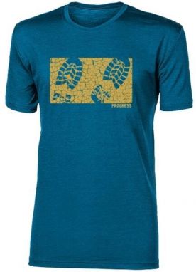 PROGRESS HRUTUR STEP Pánske merino tričko, modrá, veľkosť