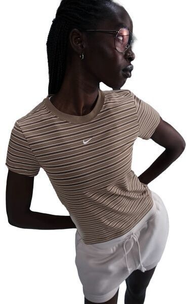 Nike SPORTSWEAR CHILL KNIT Dámske tričko, hnedá, veľkosť