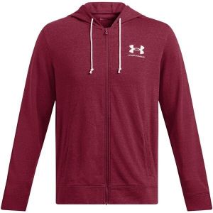 Under Armour RIVAL TERRY LC FZ Pánska mikina, vínová, veľkosť