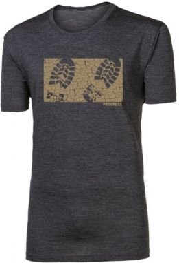 PROGRESS HRUTUR STEP Pánske merino tričko, tmavo sivá, veľkosť