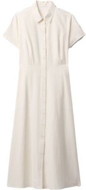 GAP SS SHIRTDRESS MAXI Dámske šaty, biela, veľkosť