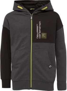 Lewro HAYCROFT Chlapčenská celorozopínacia mikina, tmavo sivá, veľkosť 164-170