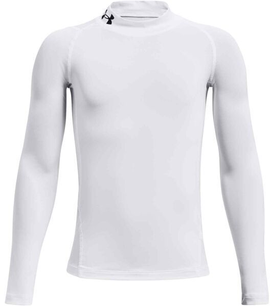 Under Armour HG ARMOUR MOCK Chlapčenské kompresné tričko, biela, veľkosť