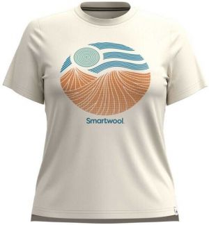 Smartwool W HORIZON VIEW GRAPHIC SHORT SLEEVE Dámske tričko, béžová, veľkosť