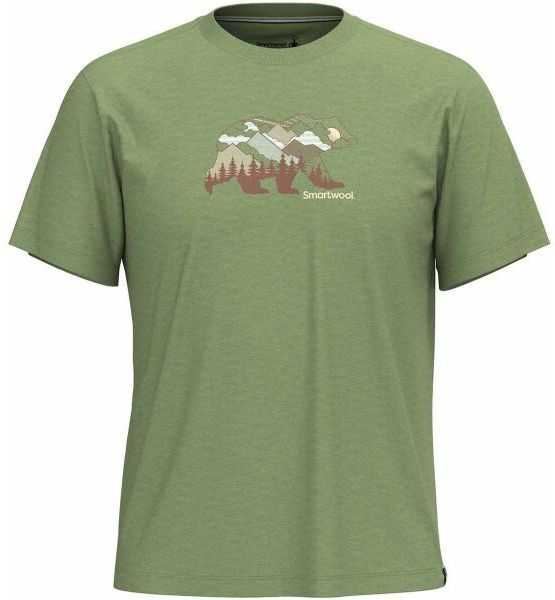 Smartwool BEAR VIEW SHORT SLEEVE GRAPHIC TEE Pánske tričko, zelená, veľkosť