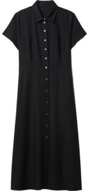 GAP SS SHIRTDRESS MAXI Dámske šaty, čierna, veľkosť