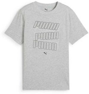 Puma ESSENTIALS LOGO LAB HOG TEE B Chlapčenské tričko, sivá, veľkosť