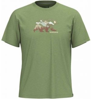 Smartwool BEAR VIEW SHORT SLEEVE GRAPHIC TEE Pánske tričko, zelená, veľkosť