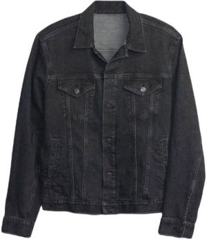 GAP V-DENIM Pánska bunda, čierna, veľkosť