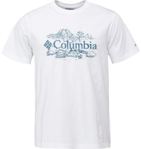 Columbia KETTLE RIVER GRAPHIC TEE Pánske tričko, biela, veľkosť