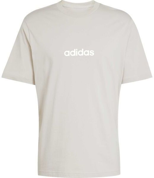 adidas ESSENTIALS LINEAR SINGLE JERSEY Pánske tričko, béžová, veľkosť