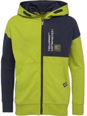 Lewro HAYCROFT Chlapčenská celorozopínacia mikina, svetlo zelená, veľkosť 140-146