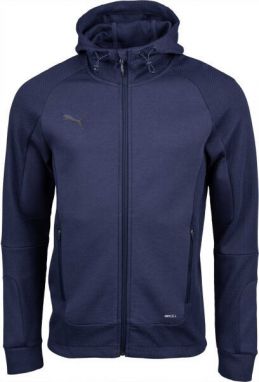 Puma TEAMCUP CASUALS HOODED JACKET Pánska športová bunda, tmavo modrá, veľkosť