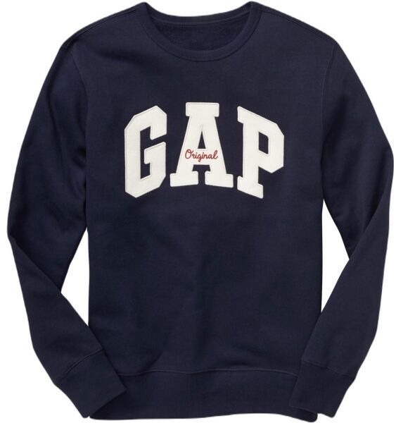 GAP CREWNECK LOGO Pánska mikina, tmavo modrá, veľkosť