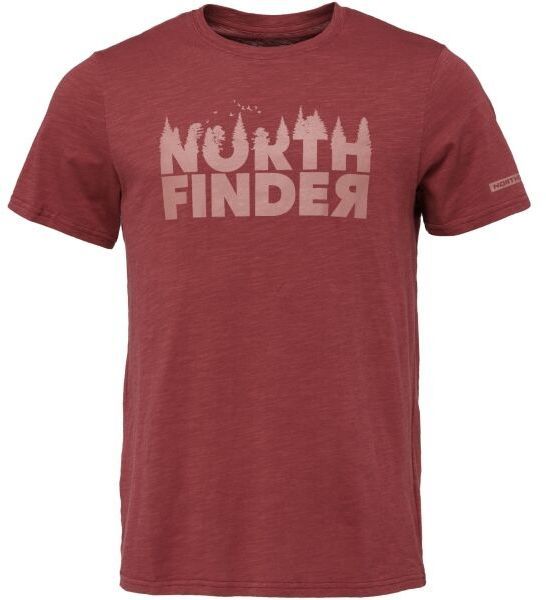 Northfinder JOSEF Pánske outdoorové tričko, vínová, veľkosť
